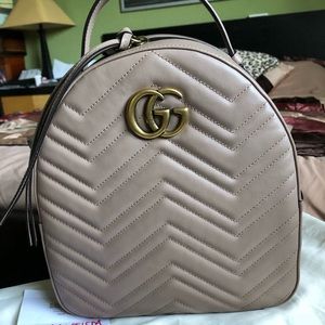 Authentic Gucci Marmont Guilted Leather Backpack